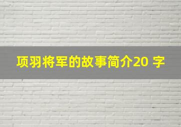 项羽将军的故事简介20 字